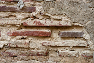 Part of Old red brick wall background texture