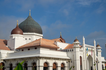 Architecture Masjid Kapitan Keling in blue sunny day.