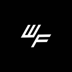 WF logo monogram with up to down style modern design template