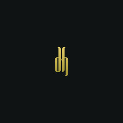 Creative modern elegant trendy unique artistic DH HD H D initial based letter icon logo