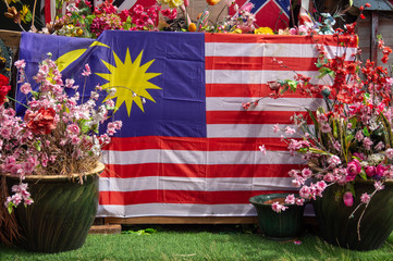 Malaysia flag with flower
