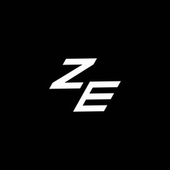 ZE logo monogram with up to down style modern design template
