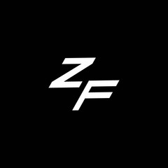 ZF logo monogram with up to down style modern design template