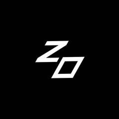 ZO logo monogram with up to down style modern design template