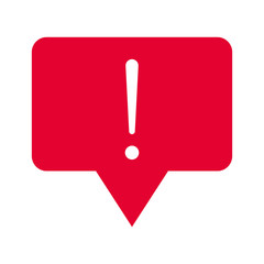 Vector illustration of exclamation mark icon. Attention symbol. Note banner. Isolated in white background.
