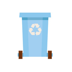 Vector illustration of recycle thrash can. Garbage rubbish trash container for different type of waste.