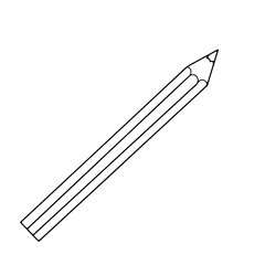 Pencil for drawing and painting isolated on white background. Simple vector illustration in cartoon doodle style. Necessary equipment for school, painters, illustrators. Design for print, logo, decor.