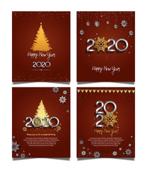 2020 Happy New Year vector design set. design illustration can be use for poster, banner, background and celebration event