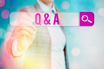 Word writing text Q And A. Business photo showcasing defined as questions being asked and answers