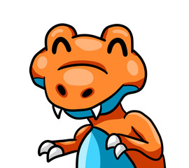 Adorable Stylized Orange T Rex