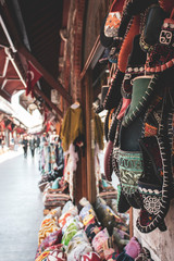 stall of oriental slippers in Istanbul market