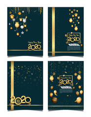 Fototapeta na wymiar 2020 Happy New Year vector design set. design illustration can be use for poster, banner, background and celebration event