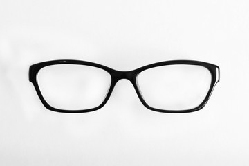 Fototapeta premium Black stylish glasses isolated on a white background