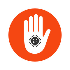 Stop coronavirus red sign. No covid-19 sign isolated. Vector icon. Coronavirus Control. Fighting coronavirus.