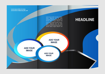 Corporate Tri Fold Brochure template vector illustration 