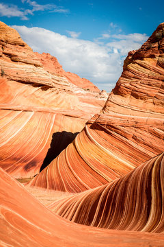 The Wave rock formation, Paria Canyon Vermillion Cliffs, Coyote Buttes, Page, Arizona, USA