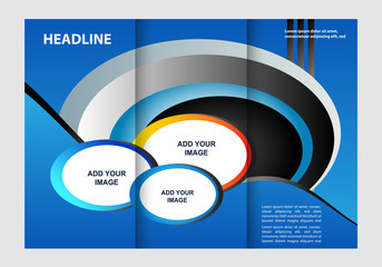 Corporate Tri Fold Brochure template vector illustration 