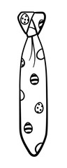 Outline style capsule knot necktie with Easter eggs pattern on white background