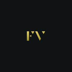 Creative modern elegant trendy unique artistic FV VF V F initial based letter icon logo