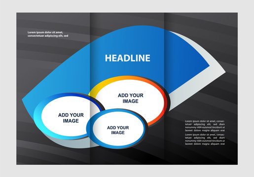 Corporate Tri Fold Brochure template vector illustration 
