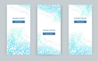 Business blue halt tone banners on white background. Pattern for business template.