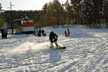 the guy rides a snowboard Zheleznogorsk Krasnoyarsk-26