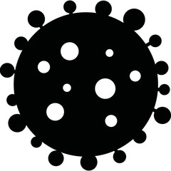 A simple vector graphic of a coronavirus - black virus on white background