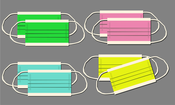 A vector graphic of breathing mask that protect against coronavirus and other microbes