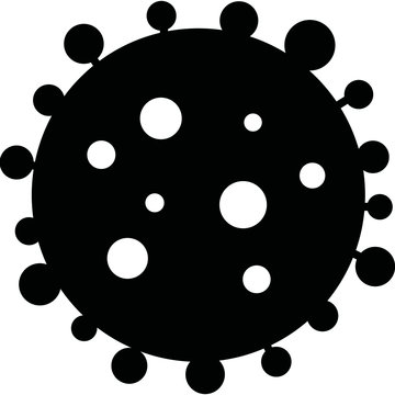 A simple vector graphic of a coronavirus - black virus on white background