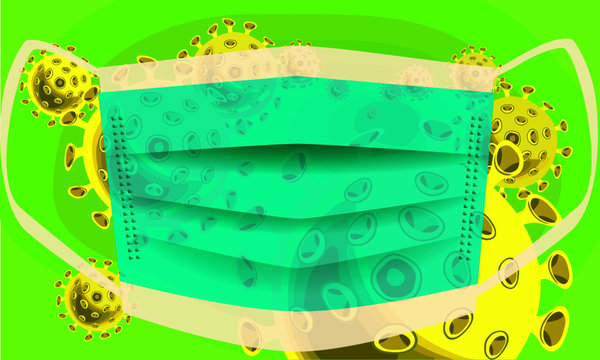 A vector graphic of breathing mask that protect against coronavirus and other microbes