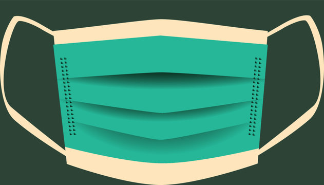 A vector graphic of breathing mask that protect against coronavirus and other microbes