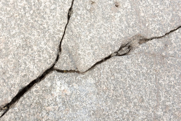 A fracture in a stone