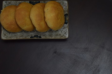 Homemade whole wheat  Buns with space to add text