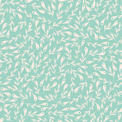 Turquoise swirls seamless repeat vector pattern. Great for paper products and stationery such as invitations, notebooks and party items. Would be great for gift and home ware products such as bedding