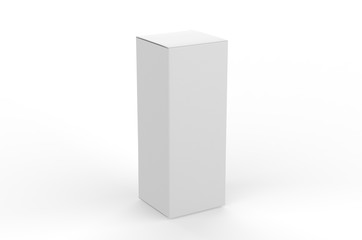 Blank paper box for branding. 3d render illustration.