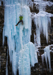 Ice Climber in Banff National Park Canada