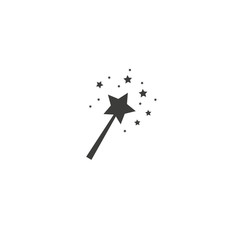 Fairy magic wand with star isolated on white background, vector illustration