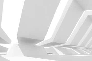 Abstract minimal white architectural template, 3 d