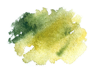 Watercolor abstract background. Watercolor green yellow colorful texture. 