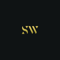 Creative modern elegant trendy unique artistic SW WS S W initial based letter icon logo