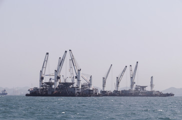 Fototapeta premium background, boat, business, cargo, carrier, china, commerce, commercial, container, containers, containership, delivery, economy, export, freight, global, harbor, harbour, hull, import, industrial, in