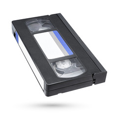 VHS video tape cassette isolated on white