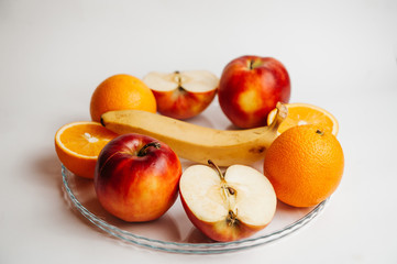 fruits on glassware