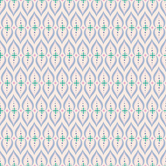 Pastel coloured fun whimsical geometric seamless repeat vector pattern background. Great for paper products and stationery such as invitations, notebooks and party items. Would be great for gift and