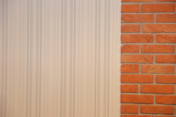 Red brick wall as an interior decoration.