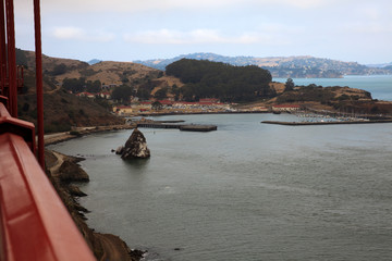 Fototapeta premium San Francisco, California / USA - August 28, 2015: View from Golden gate Bridge, San Francisco, California, USA