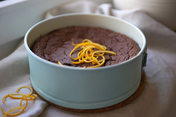 Homemade Chocolate Cake with Orange Baking Mold