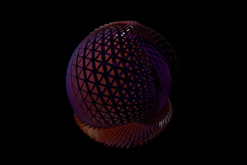 abstract ball made in 3d on black background