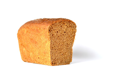 A louf of bread isolated on white background, photo