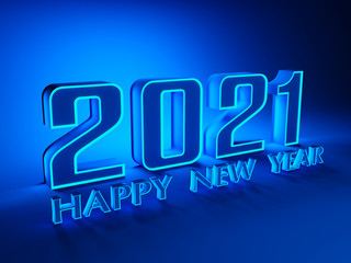 New Year 2021 Creative Design Concept - 3D Rendered Image	
